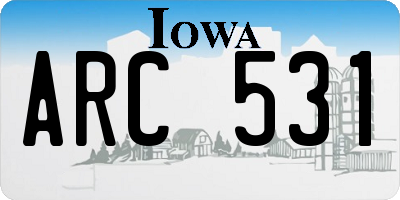 IA license plate ARC531