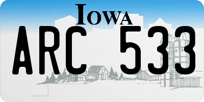 IA license plate ARC533