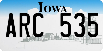 IA license plate ARC535