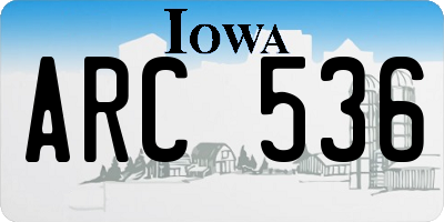 IA license plate ARC536