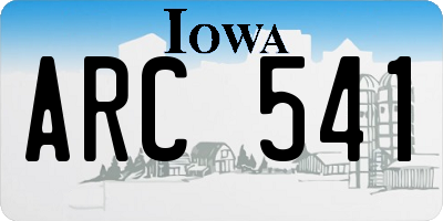 IA license plate ARC541