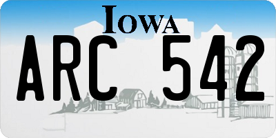 IA license plate ARC542