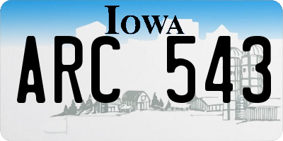 IA license plate ARC543