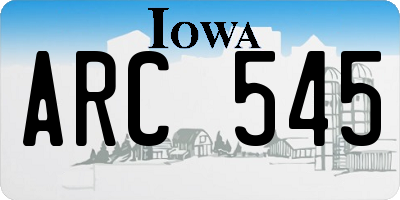 IA license plate ARC545