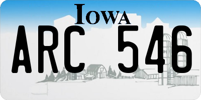 IA license plate ARC546