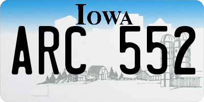 IA license plate ARC552