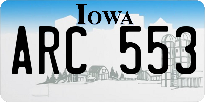 IA license plate ARC553