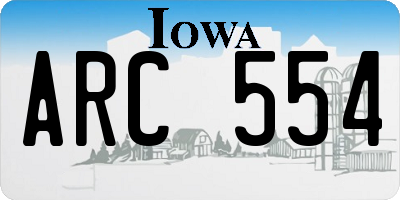 IA license plate ARC554