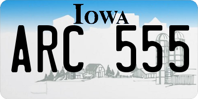 IA license plate ARC555