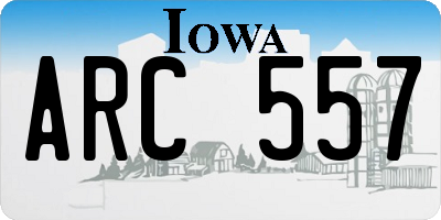 IA license plate ARC557