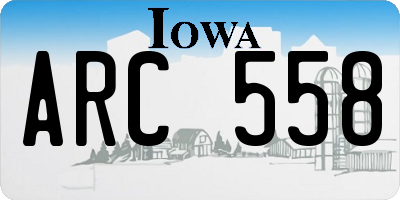 IA license plate ARC558