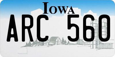 IA license plate ARC560