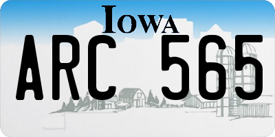 IA license plate ARC565