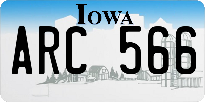 IA license plate ARC566