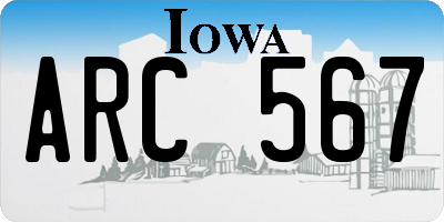 IA license plate ARC567