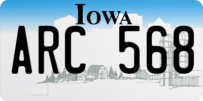 IA license plate ARC568