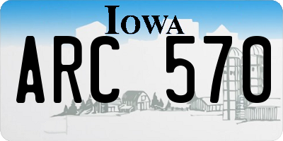 IA license plate ARC570
