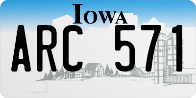 IA license plate ARC571