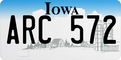 IA license plate ARC572