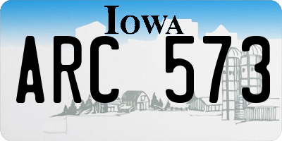 IA license plate ARC573
