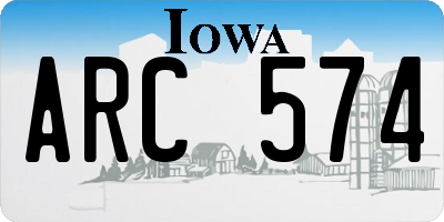 IA license plate ARC574