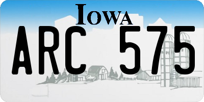 IA license plate ARC575