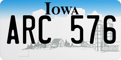 IA license plate ARC576