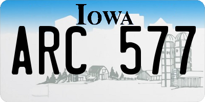 IA license plate ARC577