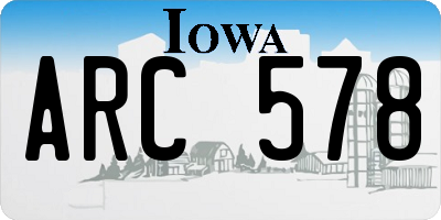 IA license plate ARC578