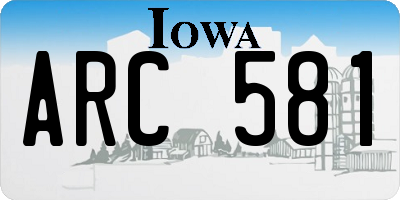 IA license plate ARC581