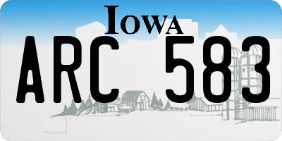 IA license plate ARC583