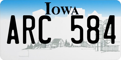IA license plate ARC584