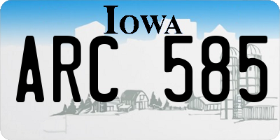 IA license plate ARC585