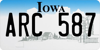 IA license plate ARC587