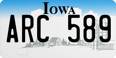 IA license plate ARC589