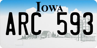 IA license plate ARC593