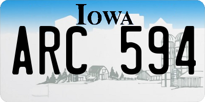 IA license plate ARC594