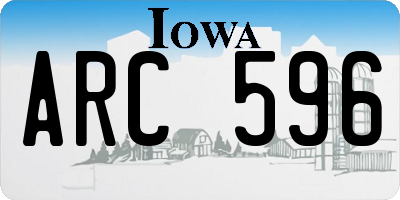 IA license plate ARC596