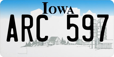 IA license plate ARC597