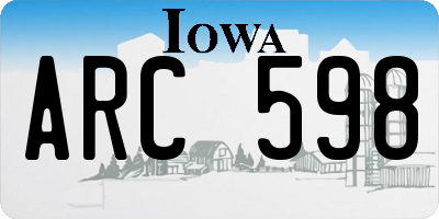 IA license plate ARC598
