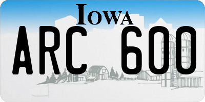 IA license plate ARC600