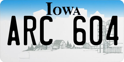 IA license plate ARC604