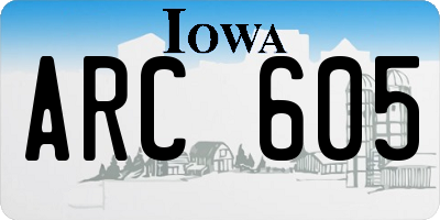 IA license plate ARC605