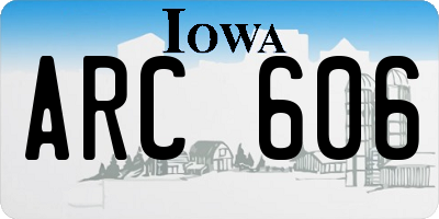 IA license plate ARC606