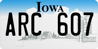 IA license plate ARC607