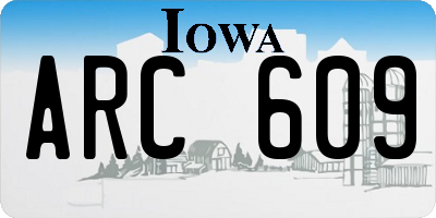 IA license plate ARC609