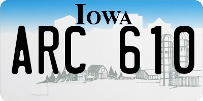 IA license plate ARC610