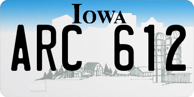 IA license plate ARC612