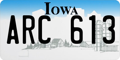 IA license plate ARC613