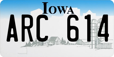 IA license plate ARC614